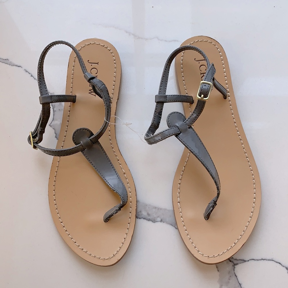 J Crew Womens Shoes Grey T Thong Sandals Flat